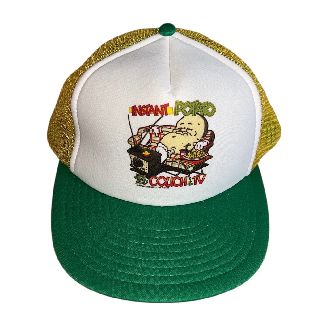 VintageCouch Potato RARE Mesh Snapback Trucker Hat 1987wild side LosAngeles